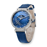 Swarovski Passage Moon Phase Blue Dial Blue Leather Strap Watch for Women - 5613320 Authentic Buy Shop Now
