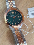 Versace V-Urban Green Dial Two Tone Steel Strap Watch for Men - VELQ00619 Authentic Buy Shop Now