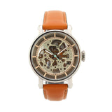 Fossil Boyfriend Automatic Skeleton Silver Dial Brown Leather Strap Watch for Women - ME3109 Authentic Buy Shop Now