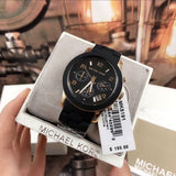 Michael Kors Runway Black Dial Black Silicone Strap Watch for Women - MK5191 Authentic Buy Shop Now