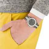 Marc Jacobs Blade Chronograph Black Dial Two Tone Steel Strap Watch for Women - MBM3179 Authentic Buy Shop Now