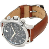Michael Kors Gage Chronograph Blue Dial Brown Leather Strap Watch For Men - MK8362 Authentic Buy Shop Now
