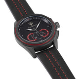Maserati Traguardo Chronograph Black Dial Black Leather Strap Watch for Men - R8871612023 Authentic Buy Shop Now