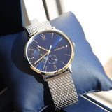 Tommy Hilfiger Brooklyn Quartz Blue Dial Silver Mesh Bracelet Watch for Men - 1791505 Authentic Buy Shop Now