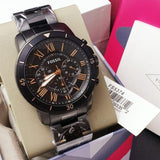 Fossil Grant Sport Chronograph Black Dial Black Steel Strap Watch for Men - FS5374 Authentic Buy Shop Now