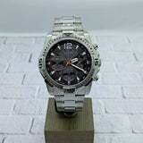 Guess Commander Chronograph Black Dial Silver Steel Strap Watch for Men - GW0056G1 Authentic Buy Shop Now