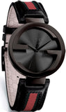 Gucci Interlocking G XL Black Dial Red & Green Leather Strap Watch For Men - YA133206 Authentic Buy Shop Now