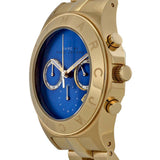 Marc Jacobs Blade Chronograph Blue Dial Gold Steel Strap Watch for Women - MBM3307 Authentic Buy Shop Now