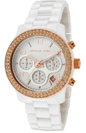 Michael Kors Ceramic White Dial White Steel Strap Watch for Women - MK5269 Authentic Buy Shop Now