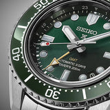Seiko Prospex GMT Divers Automatic Marine Green Dial Silver Steel Strap Watch For Men - SPB381J1 Authentic Buy Shop Now