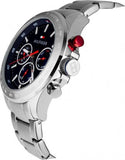 Tommy Hilfiger Hudson Chronograph Quartz Blue Dial Silver Steel Strap Watch For Men - 1791228 Authentic Buy Shop Now