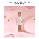 Daniel Wellington Quadro Pressed Melrose Pink Dial Pink Mesh Bracelet Watch For Women - DW00100510 Authentic Buy Shop Now