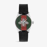 Gucci G Timeless Quartz Green & Red Dial Black Leather Strap Watch For Men - YA1264149 Authentic Buy Shop Now