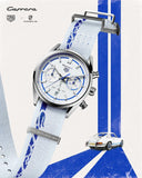 Tag Heuer Carrera Porsche RS 2.7 Automatic Chronograph White Dial White Nylon Strap Watch for Men - CBN2016.EB0275 Authentic Buy Shop Now
