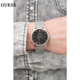 Guess Delancey Black Dial Silver Mesh Bracelet Watch for Men - W0871G1 Authentic Buy Shop Now