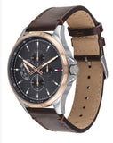 Tommy Hilfiger Shawn Multifunction Grey Dial Brown Leather Strap Watch for Men - 1791615 Authentic Buy Shop Now