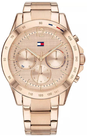 Tommy Hilfiger Haven Chronograph Rose Gold Dial Rose Gold Steel Strap Watch For Women - 1782197 Authentic Buy Shop Now