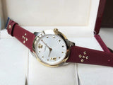 Versace Audrey Quartz Silver Dial Red Leather Strap Watch for Women - VELR00219 Authentic Buy Shop Now