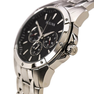 Bulova Classic Collection Black Dial Silver Steel Strap Watch for Men - 96K107 Authentic Buy Shop Now