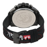 Diesel Mega Chief Chronograph Silver Dial Black Leather Strap Watch For Men - DZ4512 Authentic Buy Shop Now