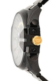Diesel Mega Chief Chronograph Grey Dial Black Steel Strap Watch For Men - DZ4479 Authentic Buy Shop Now