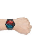 Diesel Uber Chief Chronograph Red Dial Black Steel Strap Watch For Men - DZ7373 Authentic Buy Shop Now
