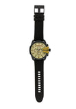 Diesel Mega Chief Chronograph Gold Dial Black Steel Strap Watch For Men - DZ4485 Authentic Buy Shop Now