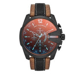 Diesel Mega Chief Quartz Black Dial Two Tone Leather Strap Watch For Men - DZ4305 Authentic Buy Shop Now