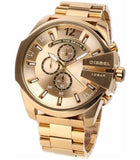 Diesel Mega Chief Chronograph Gold Dial Gold Steel Strap Watch For Men - DZ4360 Authentic Buy Shop Now
