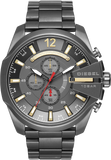 Diesel Mega Chief Chronograph Grey Dial Grey Steel Strap Watch For Men - DZ4421 Authentic Buy Shop Now