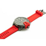 Diesel Mega Chief Chronograph Black Dial Red Silicone Strap Watch For Men - DZ4427 Authentic Buy Shop Now