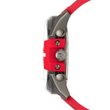 Diesel Mega Chief Chronograph Black Dial Red Silicone Strap Watch For Men - DZ4427 Authentic Buy Shop Now
