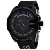 Diesel Mega Chief Chronograph Black Dial Black Mesh Bracelet Watch For Men - DZ4514 Authentic Buy Shop Now