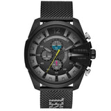 Diesel Mega Chief Chronograph Black Dial Black Mesh Bracelet Watch For Men - DZ4514 Authentic Buy Shop Now