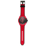 Diesel Mega Chief Chronograph Black Dial Red Rubber Strap Watch For Men - DZ4526 Authentic Buy Shop Now