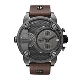 Diesel Little Daddy SBA Small Sized Grey Dial Brown Leather Strap Watch For Men - DZ7258 Authentic Buy Shop Now