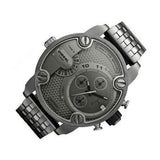 Diesel Little Daddy Dual Time Chronograph Grey Dial Stainless Steel Strap Watch For Men - DZ7263 Authentic Buy Shop Now