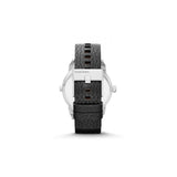 Diesel Mini Daddy Black Silver Dial Black Leather Strap Watch For Men - DZ7307 Authentic Buy Shop Now