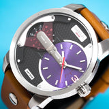 Diesel Mini Daddy Blue & Black Dial Brown Leather Strap Watch For Men - DZ7308 Authentic Buy Shop Now