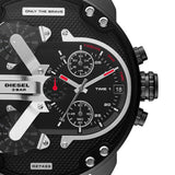 Diesel Mr. Daddy 2.0 Quartz Black Dial Black Nylon Strap Watch For Men - DZ7433 Authentic Buy Shop Now