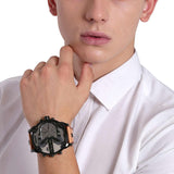 Diesel Mr. Daddy 2.0 Chronograph Grey Dial Brown Leather Strap Watch For Men - DZ7406 Authentic Buy Shop Now