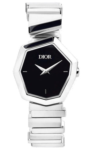 Dior Gem Dior Black Mother of Pearl Dial Silver Steel Strap Watch for Women - CD18111X1005 Authentic Buy Shop Now