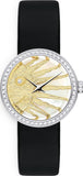 Dior La D De Dior Dior Rose Céleste Diamonds Mother of Pearl Dial Black Leather Strap Watch for Women - CD04711X1001 0000 Authentic Buy Shop Now