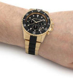 Michael Kors Everest Chronograph Black Dial Two Tone Steel Strap Watch For Men - MK8979 Authentic Buy Shop Now