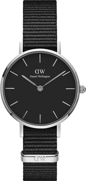 Daniel Wellington Petite Cornwall Black Dial Black Nylon Strap Watch For Women - DW00100248 Authentic Buy Shop Now
