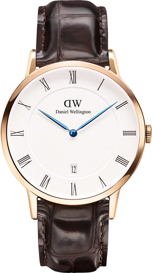 Daniel Wellington Dapper York White Dial Brown Leather Strap Watch For Men - DW00100085 Authentic Buy Shop Now