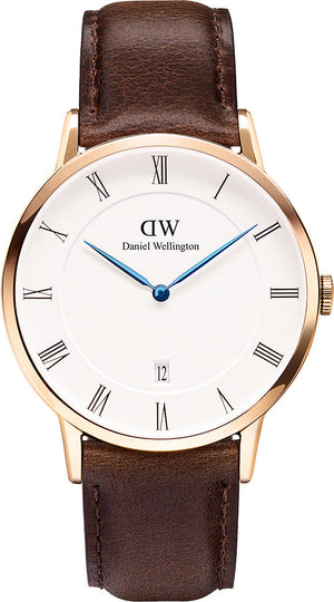 Daniel Wellington Dapper York White Dial Brown Leather Strap Watch For Men - DW00100085 Authentic Buy Shop Now