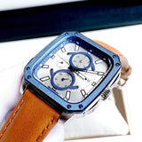 Fossil Inscription Multifunction Silver Dial Brown Leather Strap Watch for Men - BQ2658 Authentic Buy Shop Now