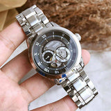Bulova BVA Dual Aperture Black Dial Silver Steel Strap Watch for Men - 96A119 Authentic Buy Shop Now