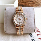 Bulova Crystal Mother of Pearl Dial Rose Gold Steel Strap Watch for Women - 98L197 Authentic Buy Shop Now